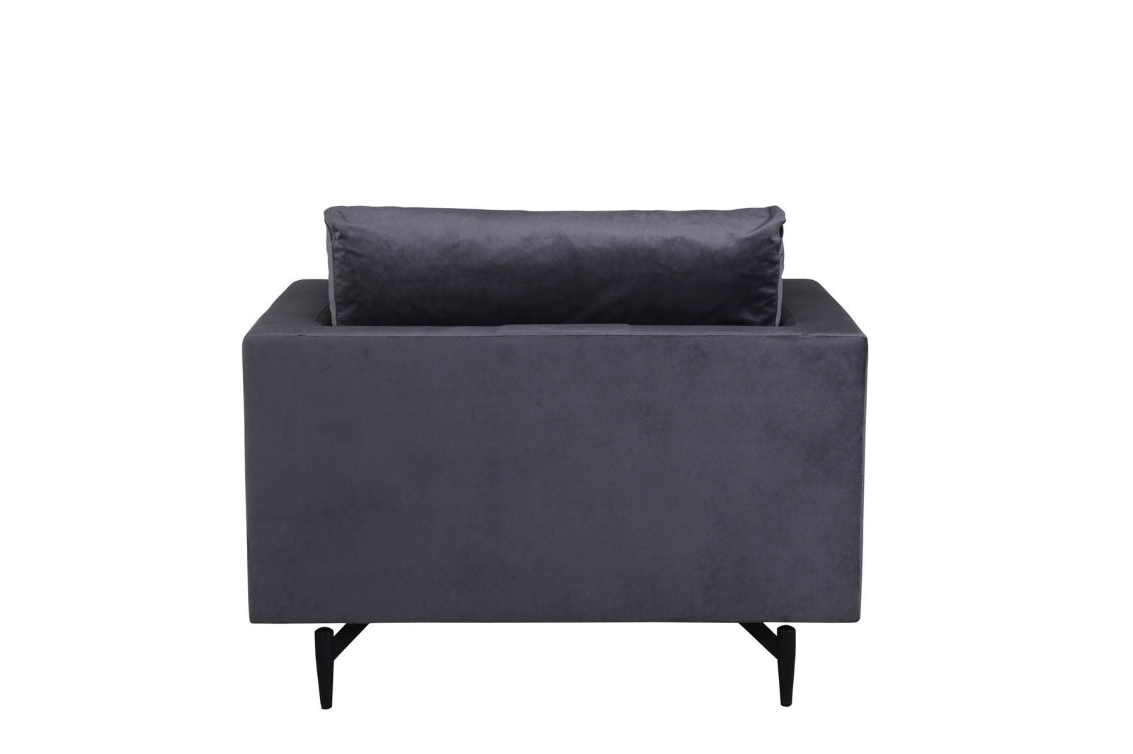 Venture Home Sofia Single Sofa - Black / Dark Grey Velvet - vivahabitat.com