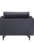 Venture Home Sofia Single Sofa - Black / Dark Grey Velvet - vivahabitat.com