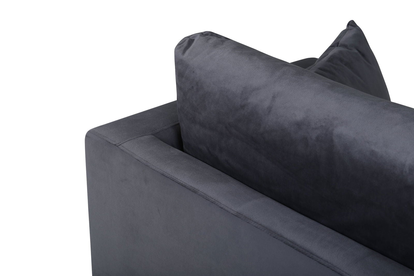 Venture Home Sofia Single Sofa - Black / Dark Grey Velvet - vivahabitat.com