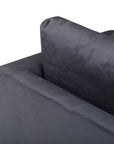 Venture Home Sofia Single Sofa - Black / Dark Grey Velvet - vivahabitat.com