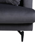 Venture Home Sofia Single Sofa - Black / Dark Grey Velvet - vivahabitat.com