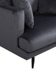 Venture Home Sofia Single Sofa - Black / Dark Grey Velvet - vivahabitat.com