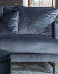 Venture Home Sofia Sofa - Black / Dark Grey Velvet - vivahabitat.com