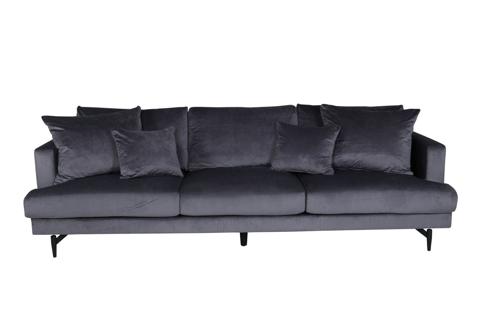 Venture Home Sofia Sofa - Black / Dark Grey Velvet - vivahabitat.com