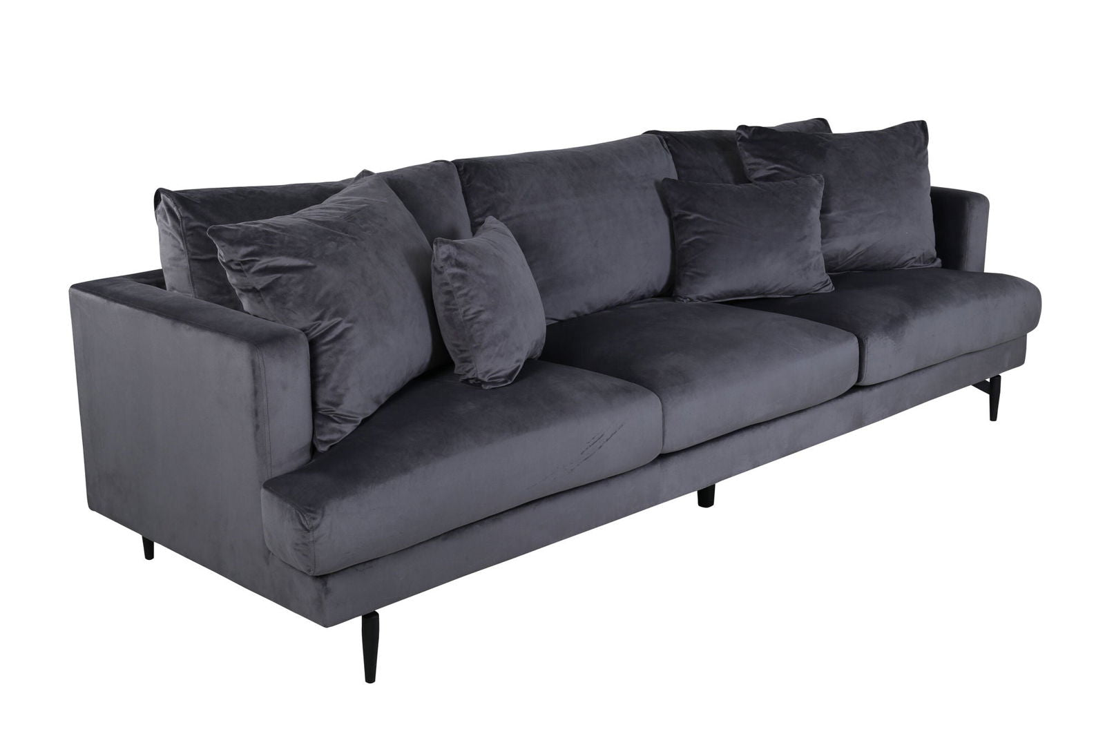 Venture Home Sofia Sofa - Black / Dark Grey Velvet - vivahabitat.com