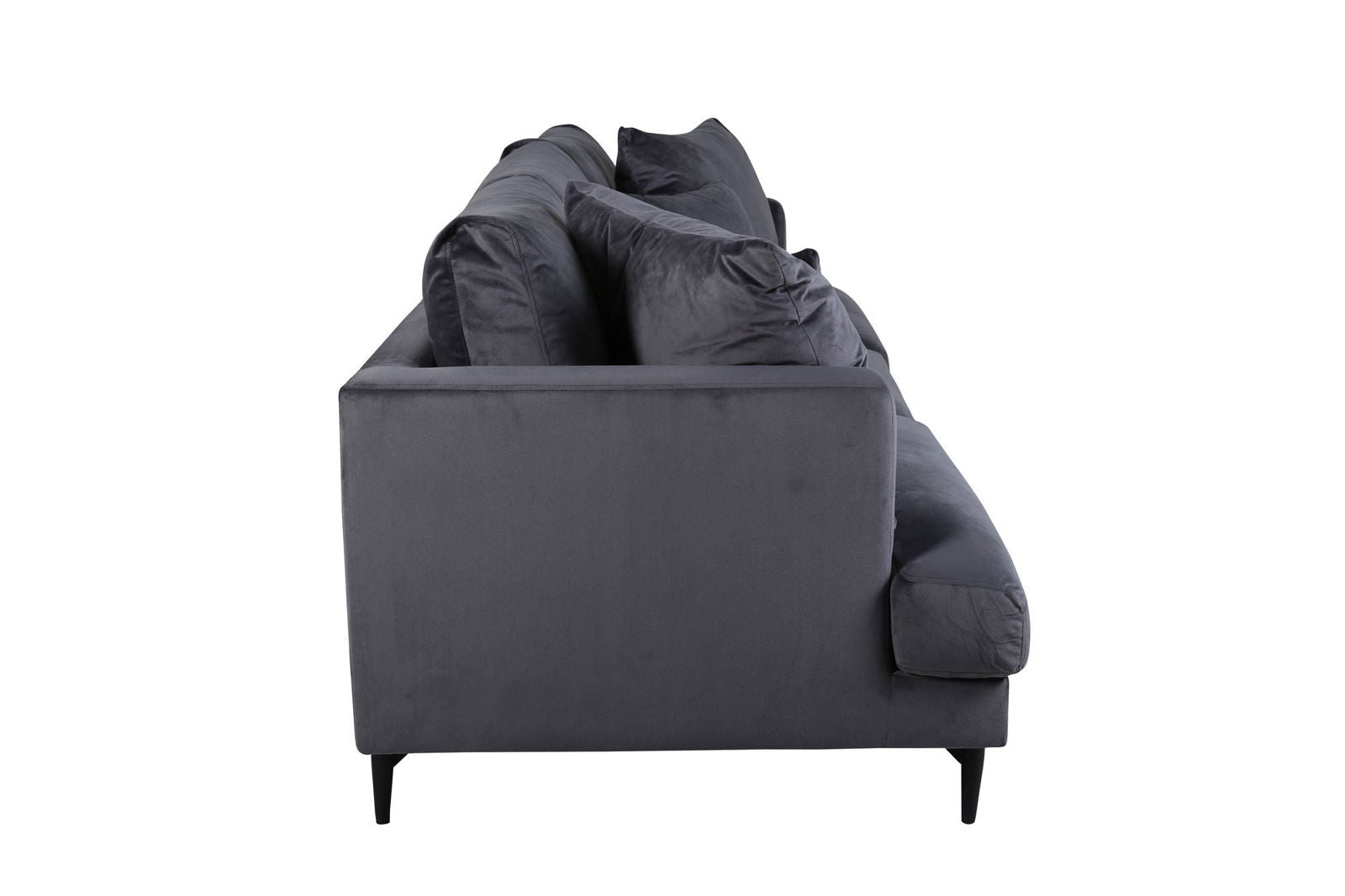 Venture Home Sofia Sofa - Black / Dark Grey Velvet - vivahabitat.com