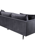 Venture Home Sofia Sofa - Black / Dark Grey Velvet - vivahabitat.com