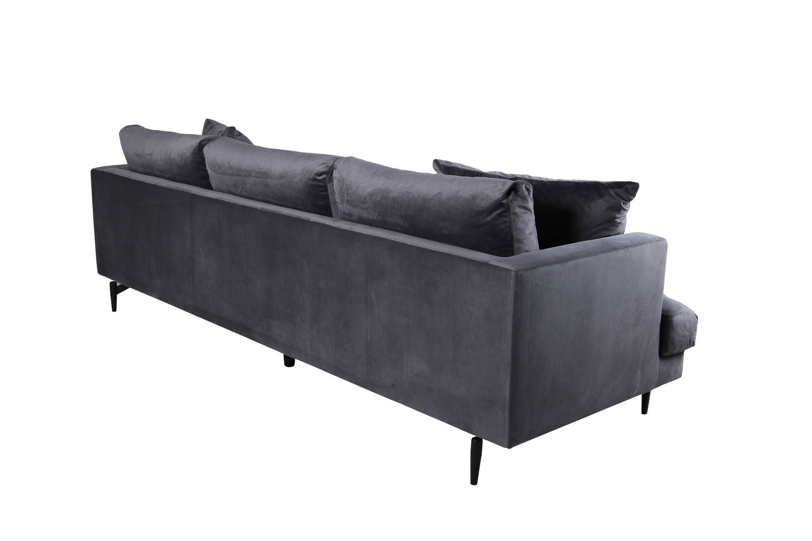 Venture Home Sofia Sofa - Black / Dark Grey Velvet - vivahabitat.com