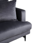 Venture Home Sofia Sofa - Black / Dark Grey Velvet - vivahabitat.com