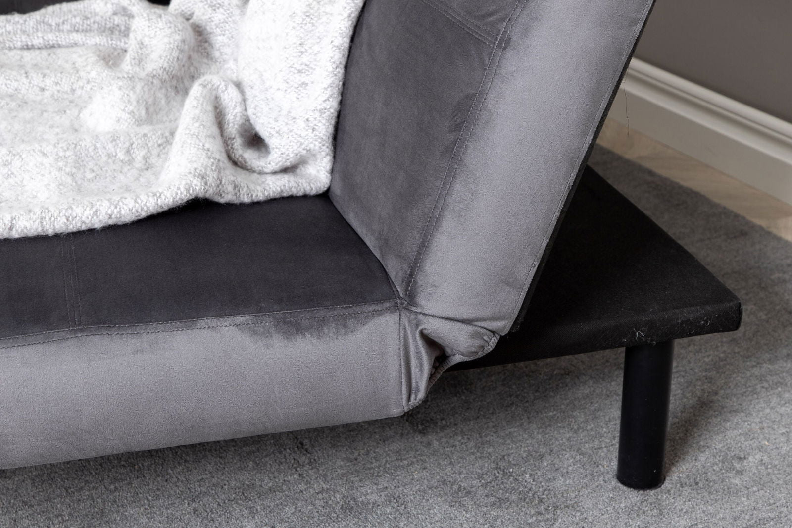 Venture Home Bodil Sofabed - Black / Dark Grey Velvet - vivahabitat.com