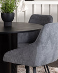 Venture Home Olivia Dining Table - Black / Black Veneer +Rosie Dining Chair - Black / Dark grey Fabric _4 - vivahabitat.com