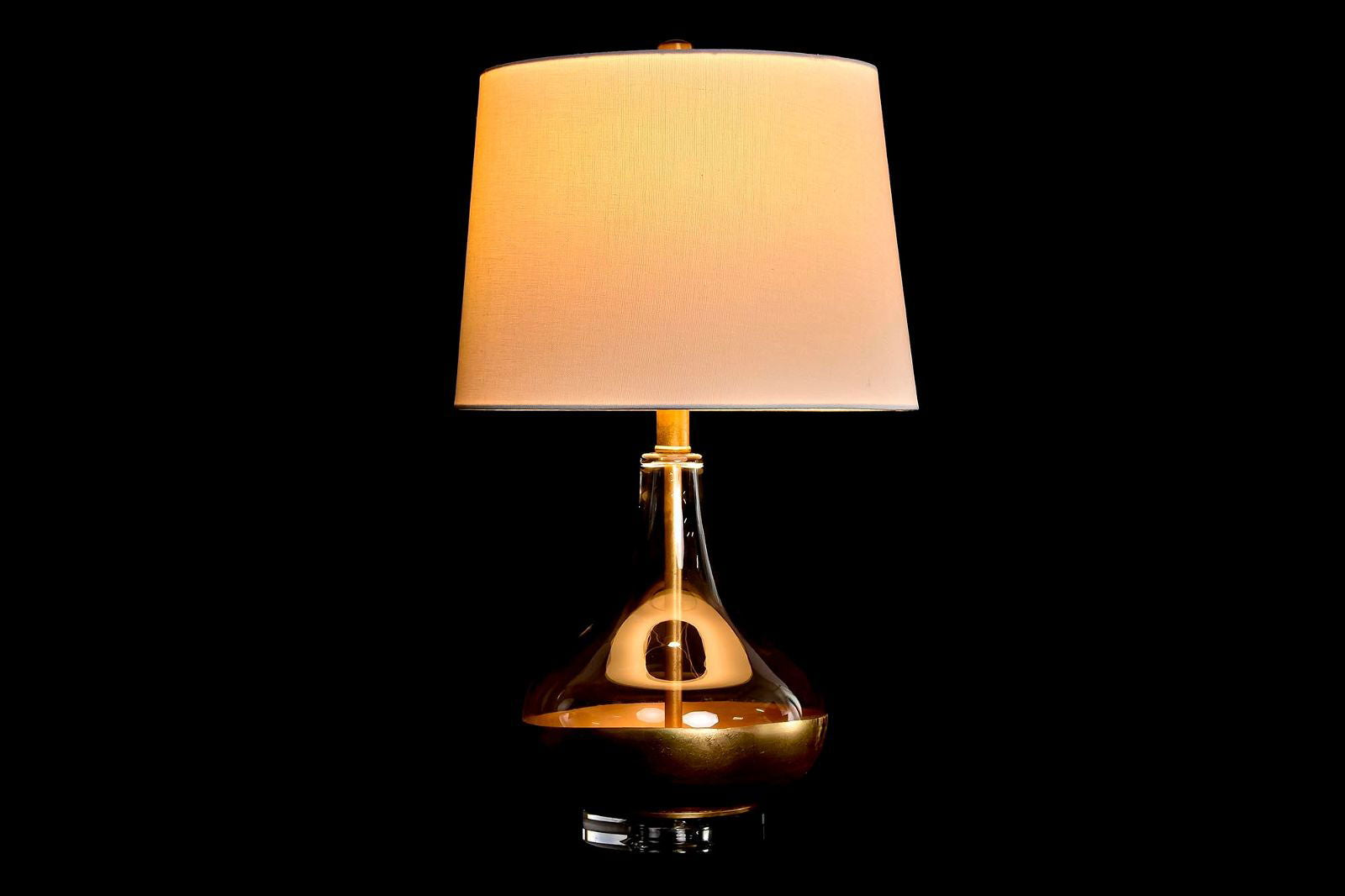 Design table lamp in gold and glass - vivahabitat.com