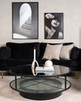 Falsterbo - Sofa Table Round - Glass / Black - vivahabitat.com