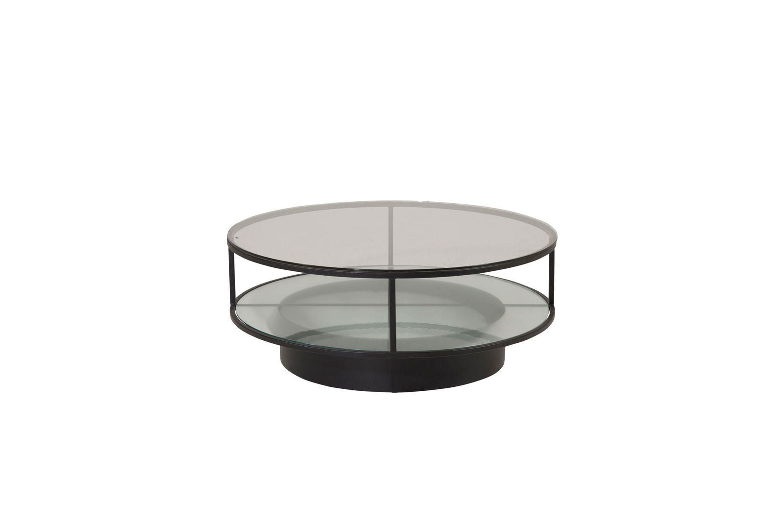 Falsterbo - Sofa Table Round - Glass / Black - vivahabitat.com