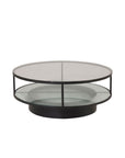 Falsterbo - Sofa Table Round - Glass / Black - vivahabitat.com