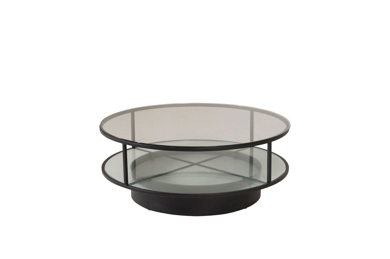 Falsterbo - Sofa Table Round - Glass / Black - vivahabitat.com