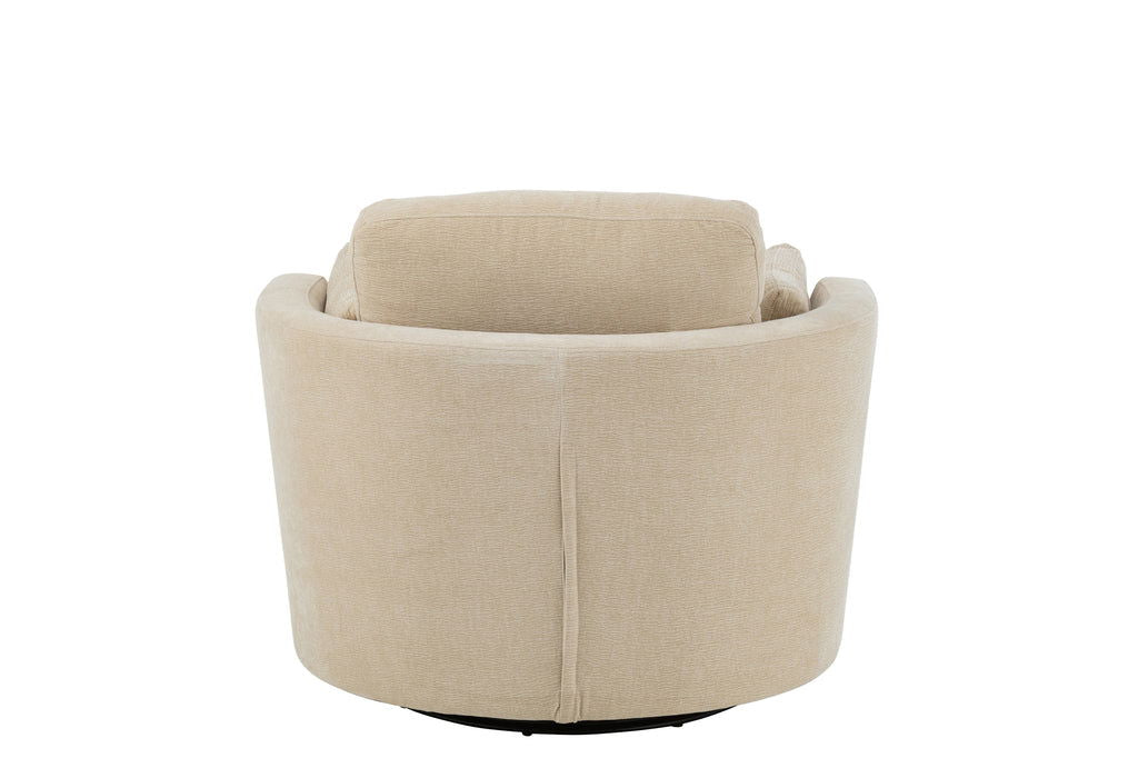 Lounge Chair Swiv Poplar Wood/Foam Beige - vivahabitat.com