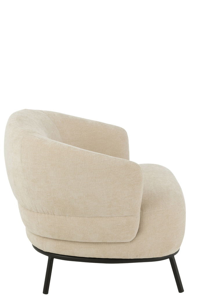 Lounge Chair Mars Poplar Wood/Foam Beige - vivahabitat.com