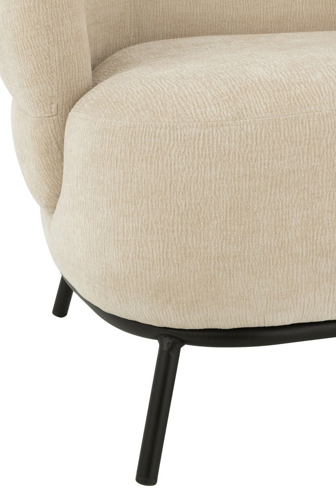 Lounge Chair Mars Poplar Wood/Foam Beige - vivahabitat.com