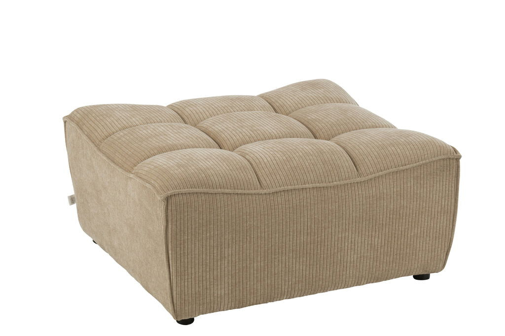 Ottoman Grid Poplar Wood/Foam Dark Beige - vivahabitat.com