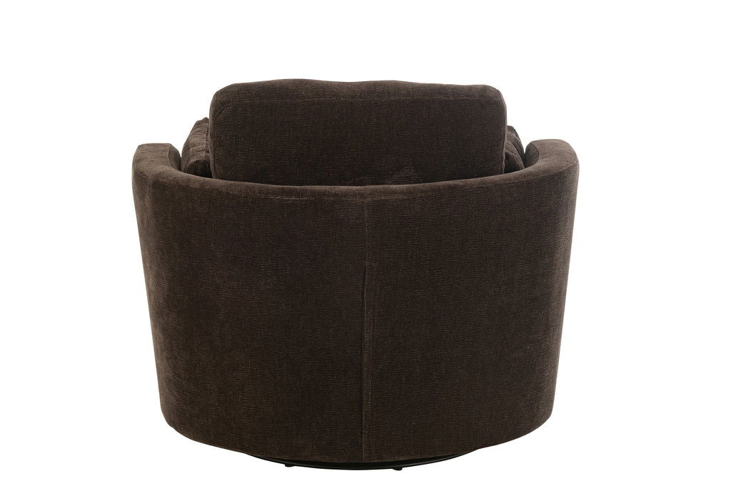 Chair Swivel Poplar Wood/Foam Dark Brown - vivahabitat.com