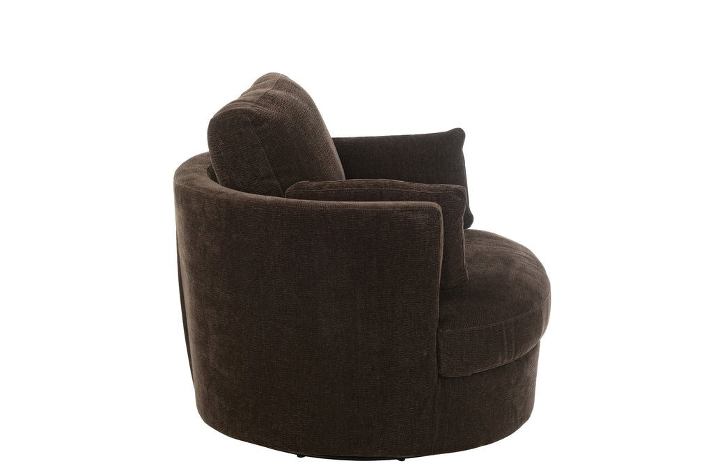 Chair Swivel Poplar Wood/Foam Dark Brown - vivahabitat.com