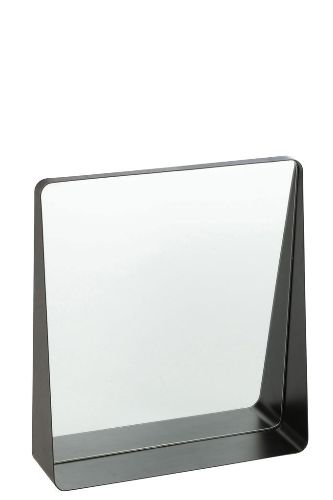 Wall Mirror Square Metal/Glass Black - vivahabitat.com