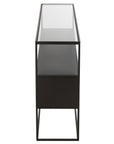 Console Square Metal/Glass Black - vivahabitat.com