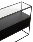 Console Square Metal/Glass Black - vivahabitat.com