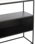 Console Square Metal/Glass Black - vivahabitat.com