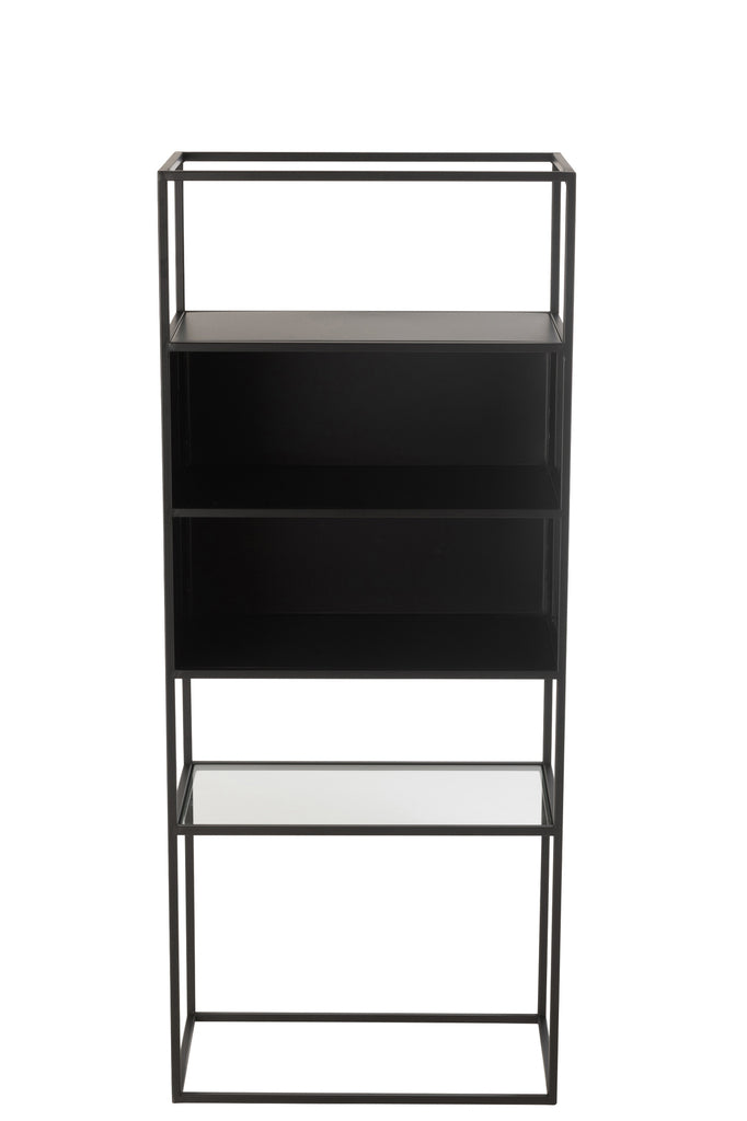 Shelf Rectangle Metal/Glass Black - vivahabitat.com