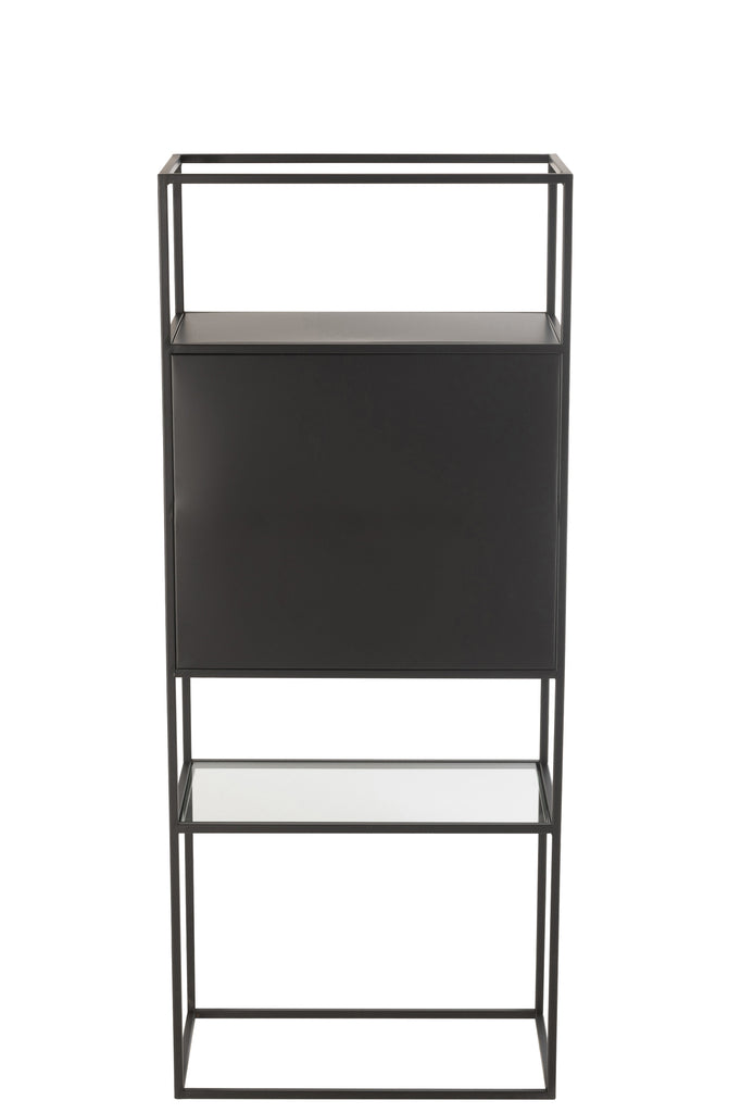 Shelf Rectangle Metal/Glass Black - vivahabitat.com