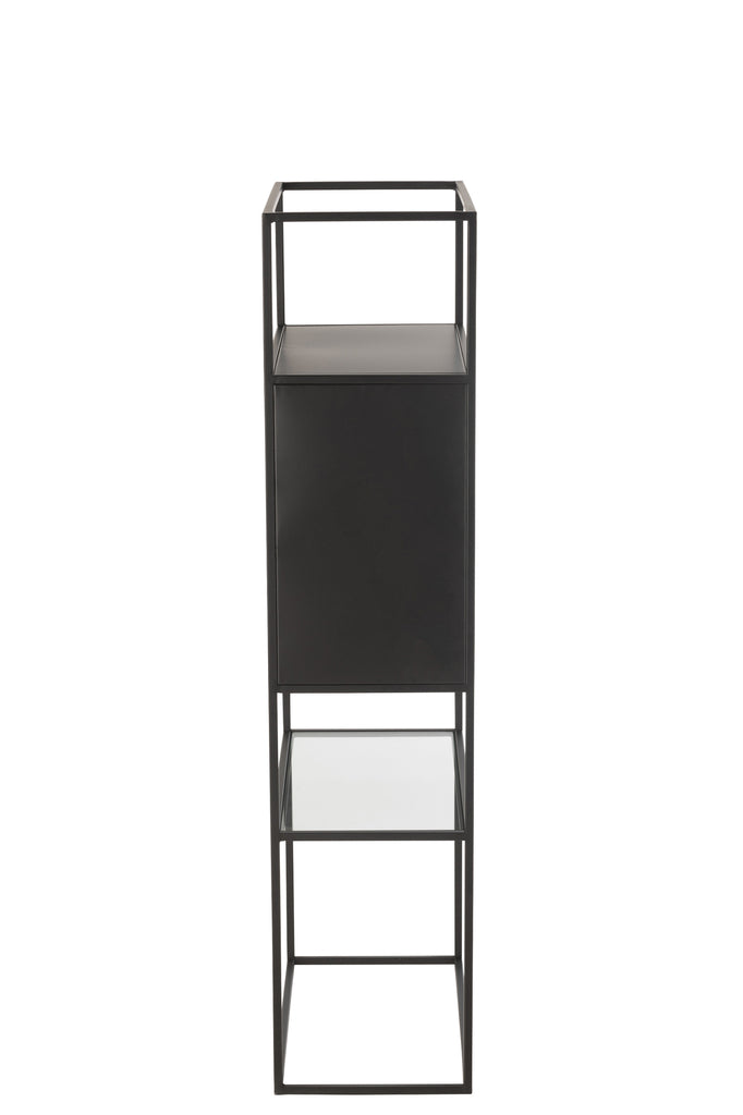 Shelf Rectangle Metal/Glass Black - vivahabitat.com