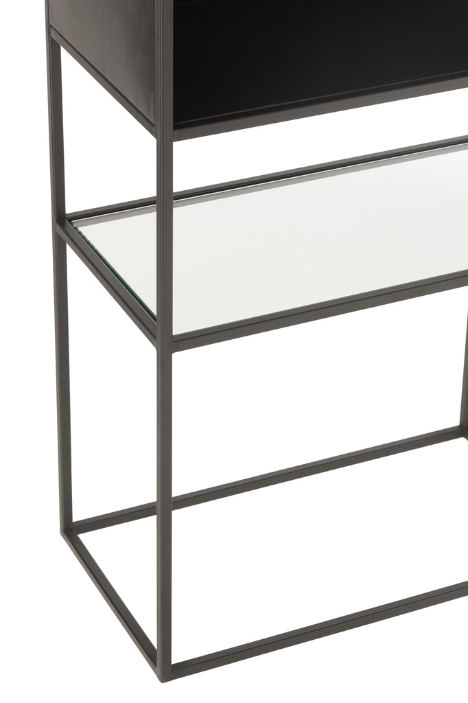 Shelf Rectangle Metal/Glass Black - vivahabitat.com