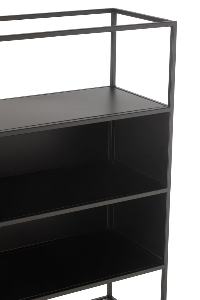 Shelf Rectangle Metal/Glass Black - vivahabitat.com