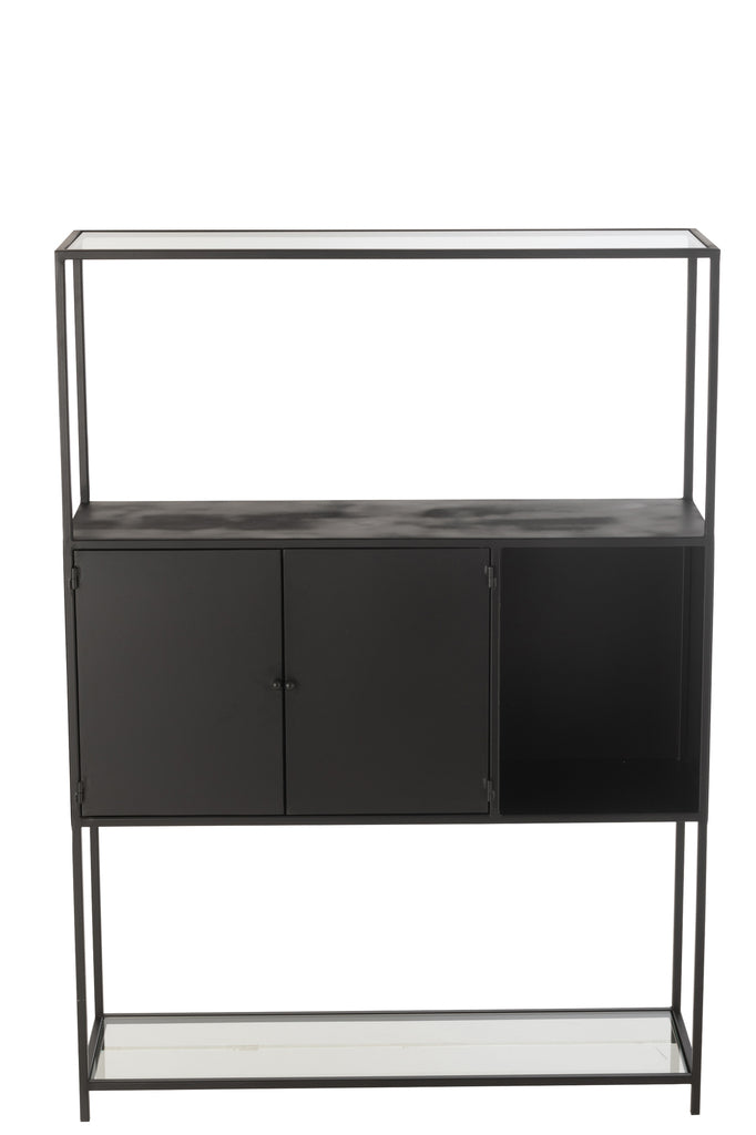 Shelf Rectangle Metal/Glass Black - vivahabitat.com