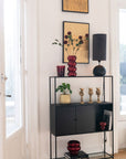 Shelf Rectangle Metal/Glass Black - vivahabitat.com