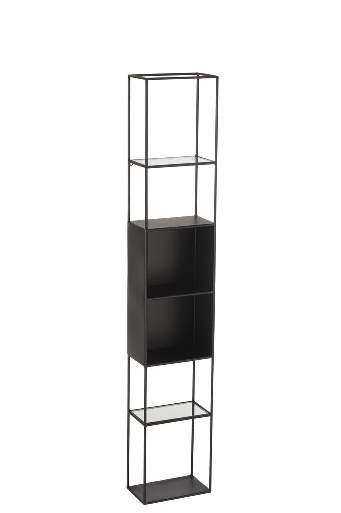 Shelf Ricard Metal/Glass Black - vivahabitat.com