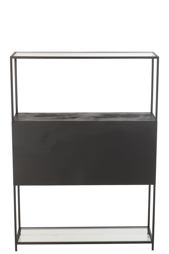 Shelf Rectangle Metal/Glass Black - vivahabitat.com