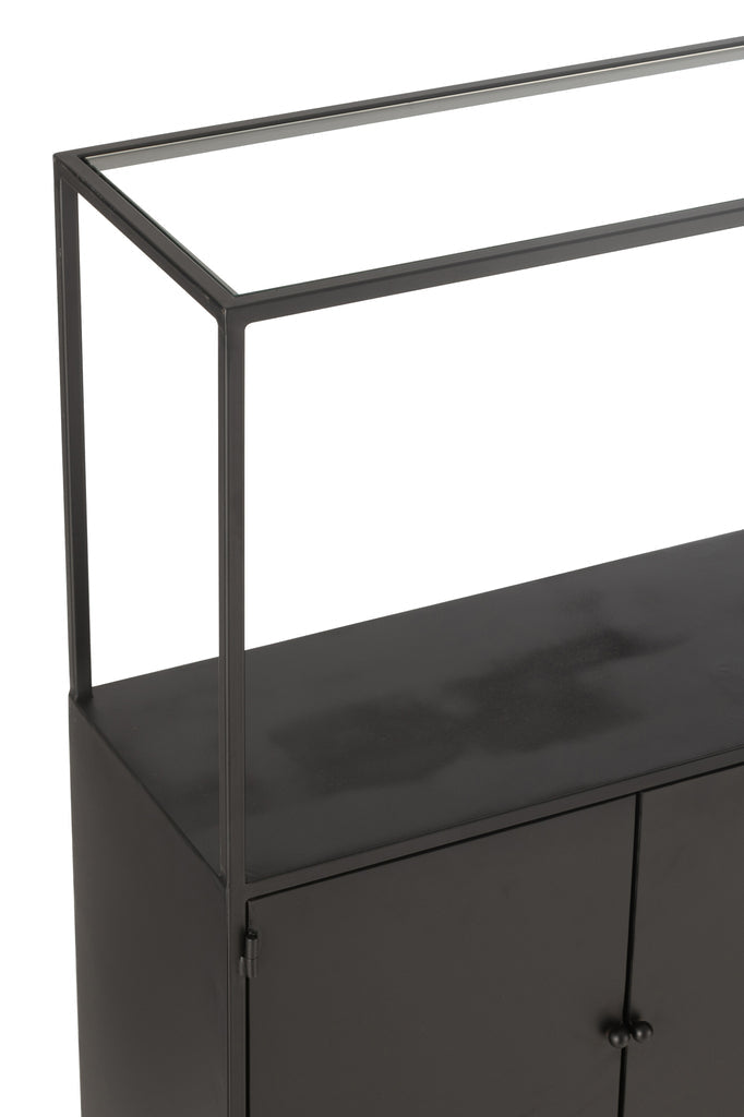 Shelf Rectangle Metal/Glass Black - vivahabitat.com