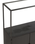 Shelf Rectangle Metal/Glass Black - vivahabitat.com