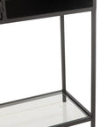 Shelf Rectangle Metal/Glass Black - vivahabitat.com