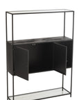 Shelf Rectangle Metal/Glass Black - vivahabitat.com