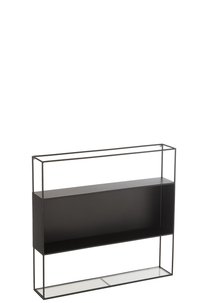 Shelf Seen Metal/Glass Black - vivahabitat.com