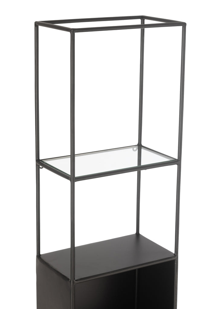 Shelf Ricard Metal/Glass Black - vivahabitat.com