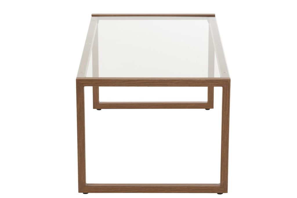 Coffee Table Rectangular Metal/Glass Dark Brown - vivahabitat.com