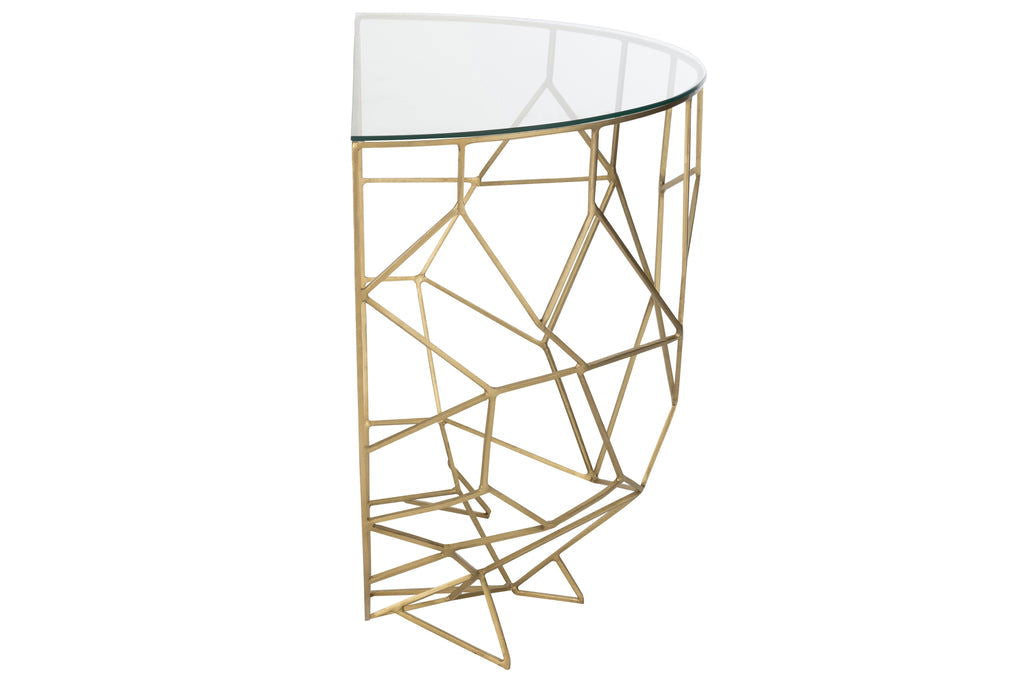 Console Moza Metal/Glass Gold - vivahabitat.com