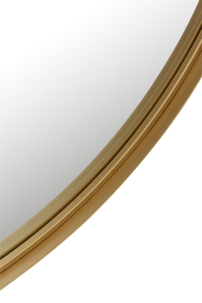 Mirror Round High Border Metal/Glass Gold Large - vivahabitat.com