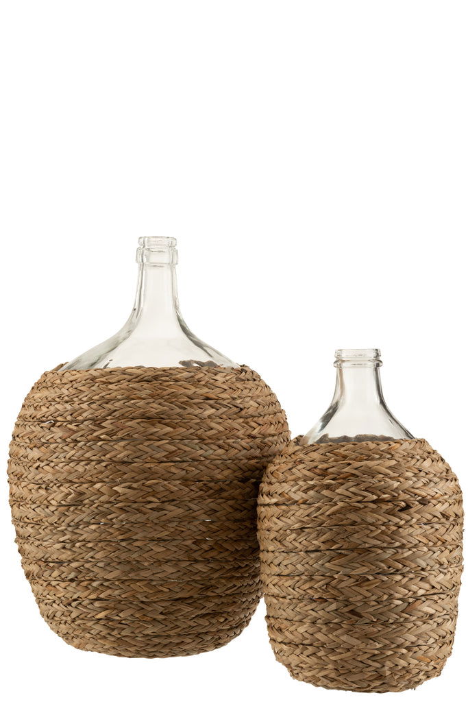 Bottle Covered Grass/Glass Natural Large - vivahabitat.com