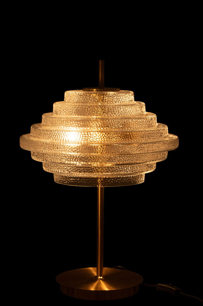 Table Lamp Led Gold Metal/Glass Transparent - vivahabitat.com